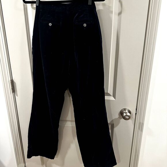 Vintage Y2K Tommy Hilfiger Womens 4/30 Velvet Pants Navy Blue Wide Leg Fit - Picture 9 of 12